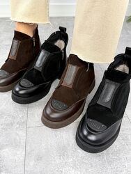 Зручні зимові черевики. Натуральна шкіра. Два види