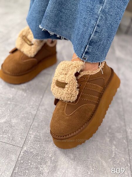 Стильні утеплені кеди. Натуральна замшева шкіра