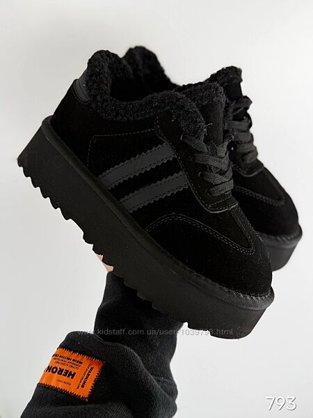 Зимові кросівки на потовщеній підошві. Натуральна замшева шкіра