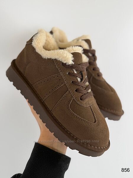 Зимові утеплені кеди. Натуральна замшева шкіра