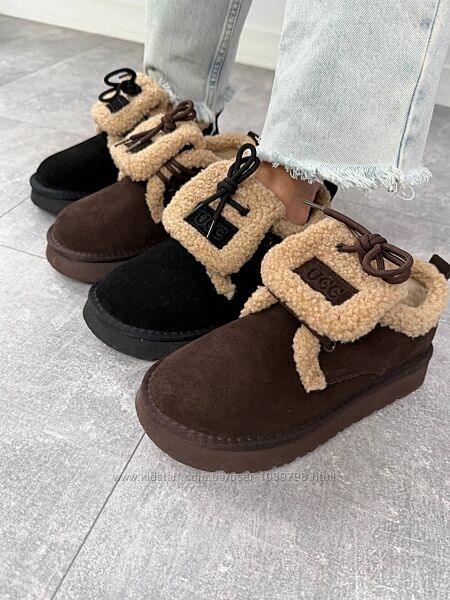Утеплені черевики лофери. Натуральна замшева шкіра