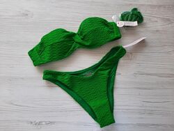 Зеленый купальник бандо пуш-ап Victorias secret оригинал 32А 70А 75АА XS