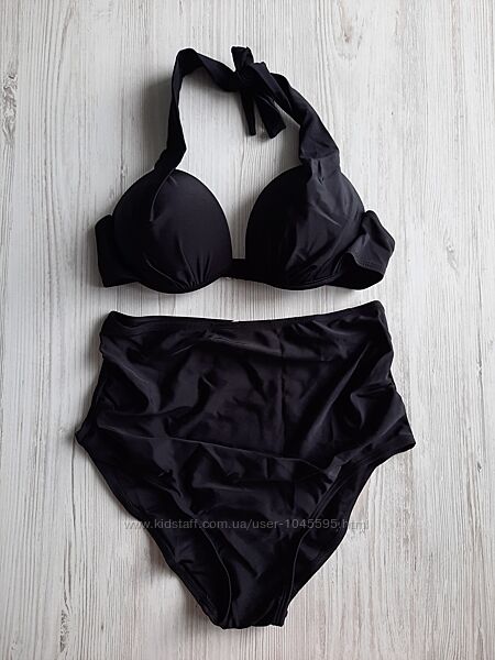 Черный купальник высокие трусики плавки с высокими трусиками твердая чашка