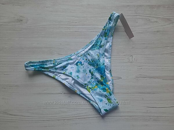 Голубые бирюзовые зеленые плавки бразилианы в цветы Victorias secret S