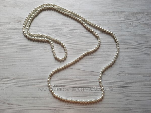 Длинное жемчужное ожерелье бусы жемчуг винтажное в стиле 20х годов Гэтсби