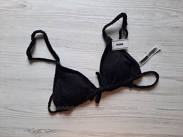 Черный купальный топ верх от купальника мягкая чашка треугольники XS S