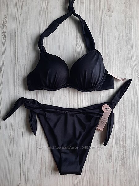 Черный купальник на маленькую грудь чашка A AA пуш-ап 34A S XS 