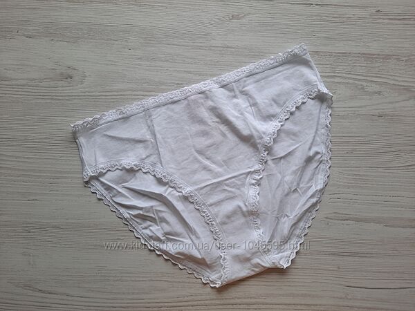 Белые трусики слипы хлопок коттоновые высокая средняя посадка мягкие L XL