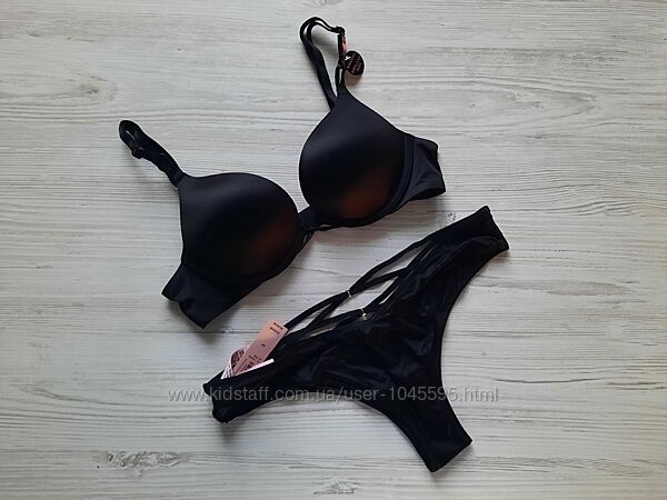 Черный комплект белья Bombshell большой двойной пуш-ап на чашку АА 70АА 80А