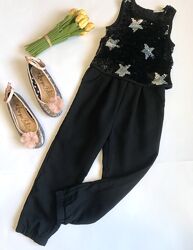 Комбінезон Чорний/Блискитки. Новорічний. 6/7 років. Ріст 116/122 см