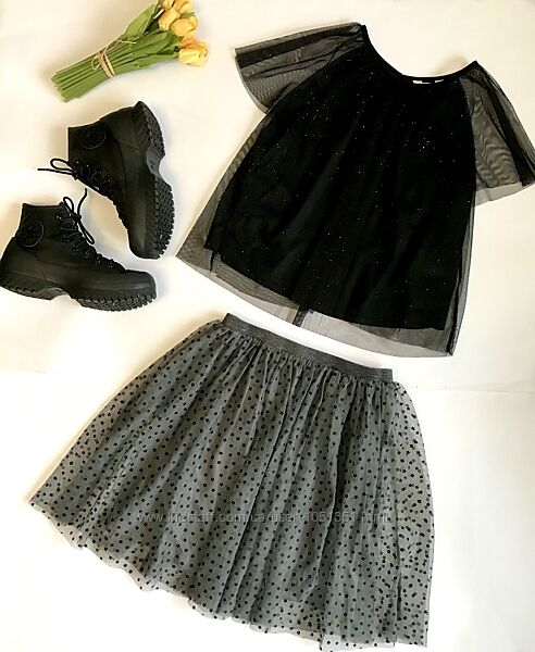 Топ/Спідниця Фатін. Новорічні. H&M. Космплект. 12/13 років. Ріст 152/158 см