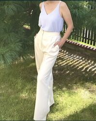 Штани Широкі. ZARA. Іспанія.  Ваніль. XS розмір. 34