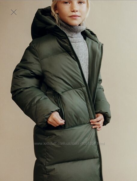 Пуховик Зимовий. ZARA. Подовжений. 13/14 років. Ріст 158/164 см