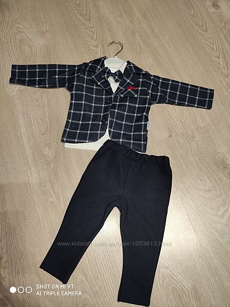 Нарядный костюм - классика для мальчика, с пиджаком, 6 мес