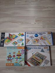 Деревянные игры для двоих Пятнашки, Шарики, Тотем Зен и Магнитная битва.