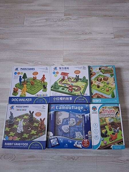 Игры-головоломки Прогулка с собакой, Красная шапочка, Собачка в будке.