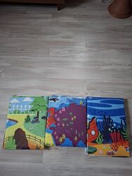 Фетровые плакаты с липучками зоопарк, море и карта мира.