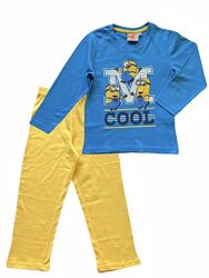 Детская коттоновая трикотажная пижама для мальчика minions 4-5 лет.