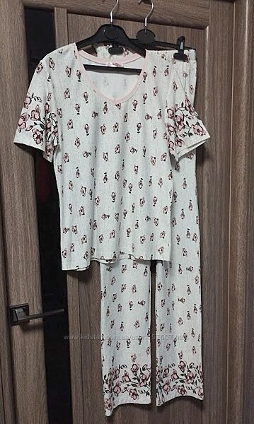 Красивая натуральная пижама, коттон, Турция, размер S, высокий рост