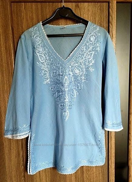 Красива блуза з вишивкою Індія, красива вишита туніка, індійська, S, M 