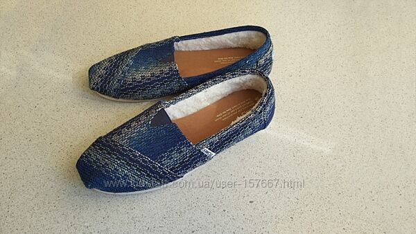 Мокасини утеплені Toms, еспадрильї, тапки, теплі сліпони, тапочки 38,5, 39