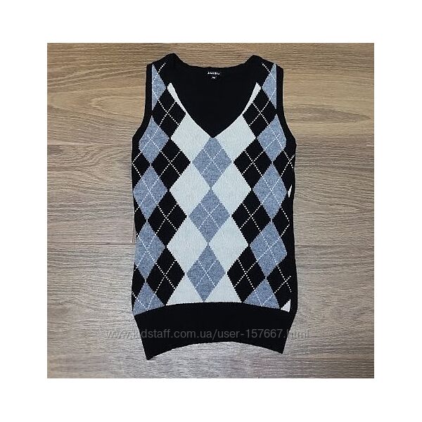 Шерстяной жилет Amisu, шерсть 80, жилетка, безрукавка, размер М, S  
