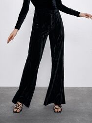 Круті бархатні, велюрові брюки Zara - ххл, але йдуть на 14, можна й 12-14 р