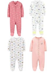 Хлопковые человечки, пижамы, слипы для девочки NB,3M,6M Картерс