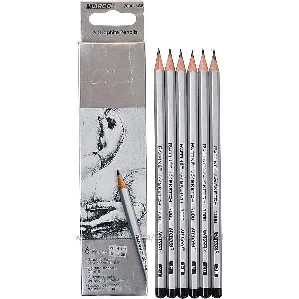 Карандаш простой MARCO Набор чернографитовых карандашей 6 шт