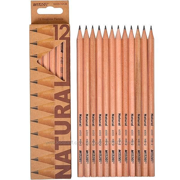 Карандаш простой MARCO Набор чернографитных карандашей 12 шт