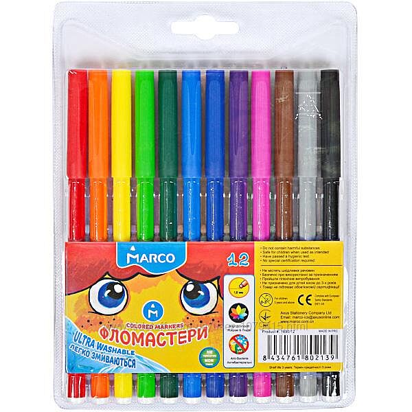 Фломастеры MARCO Набор 12 цветов  