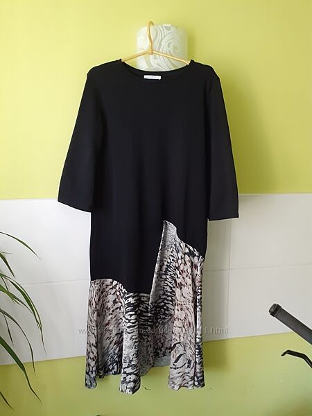 Миди платье из комбинированной ткани от Zara 