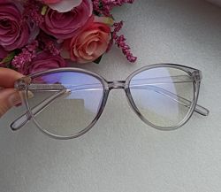 Крутые имиджевые очки лисички с антибликом 