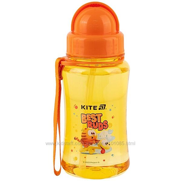 Пляшечка для води 350 мл з трубочкою Kite Garfield GF25-399
