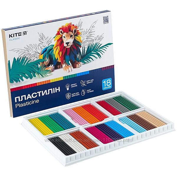 Пластилін 18 кольорів 360 грам Kite Classic K-085