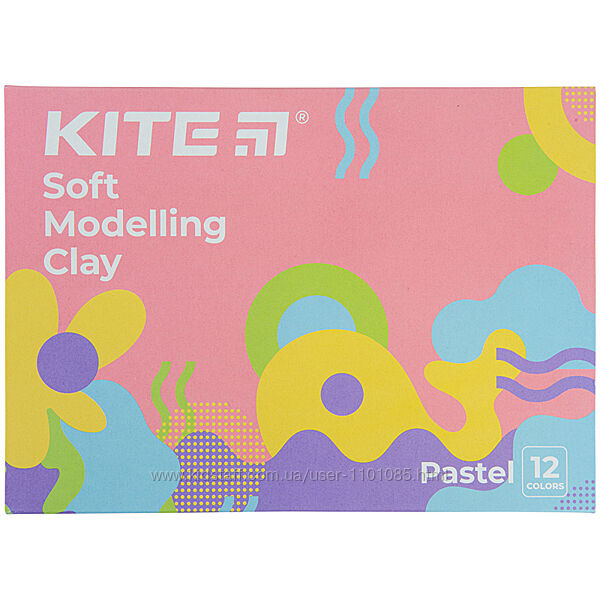 Пластилін восковий 12 пастельних кольорів 240 грам Kite Fantasy Pastel