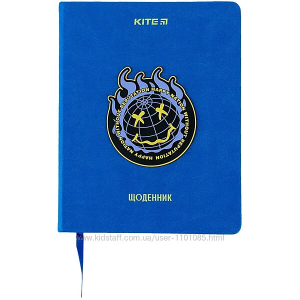 Щоденник шкільний тверда обкладинка PU Kite Happy nation K24-264-1