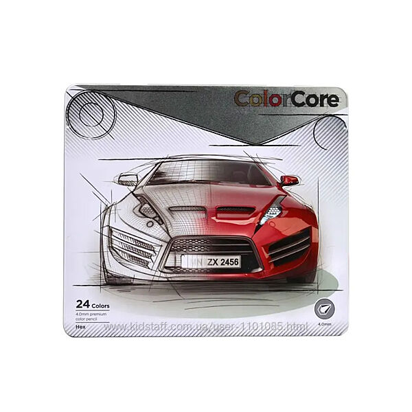 Олівці кольорові Marco Colorcore 24 кольори металевий пенал 3100-24TN