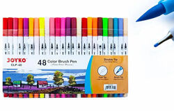 Маркери двосторонні пензлик лінер 48 кольорів Joyko CLP-40
