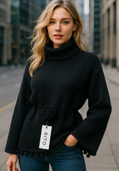 Шерстяной свитер Weekend Max Mara черный 100 шерсть пр Румыния S оверсайз 