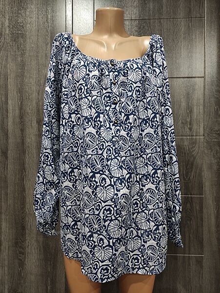 Блузка свободного кроя вискоза большой размер Пог-71 см