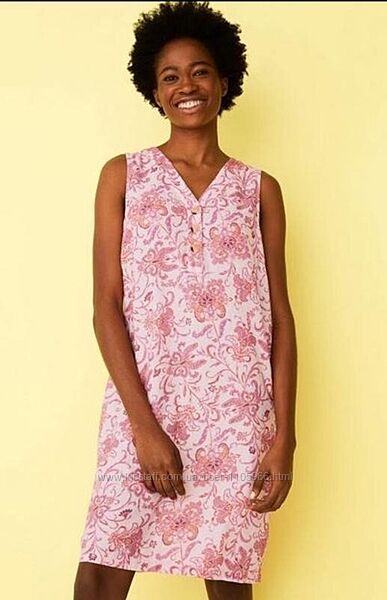 Очаровательное льняное платье с карманами ПОГ-53 см на широкие бедра