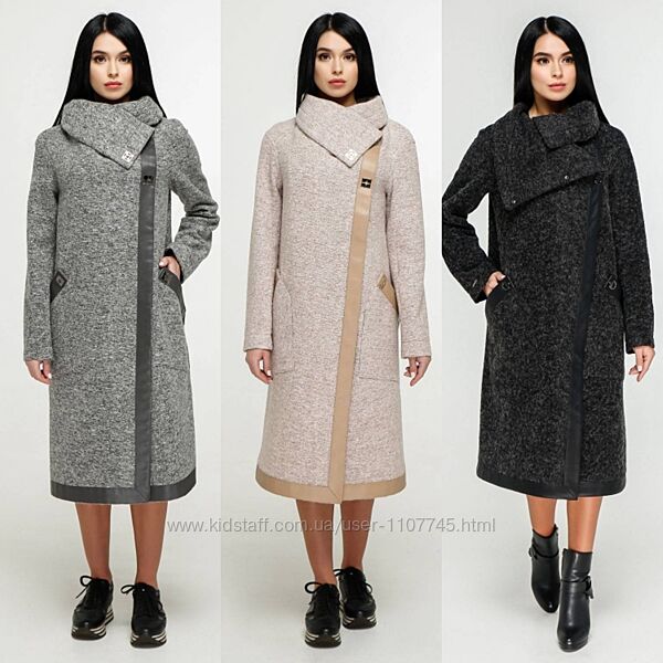 Мега стильное пальто без подкладки, шерсть букле Bouclet Alpaca, р.44-54