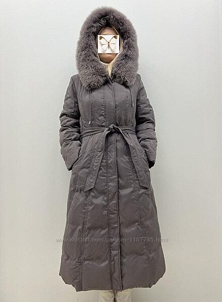 Шикарный женский зимний пуховик Decently с нат. мехом, наш р.48