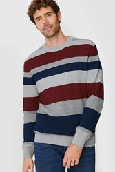 Комфортний светр із вовною в елегантну смужку з Німеччини