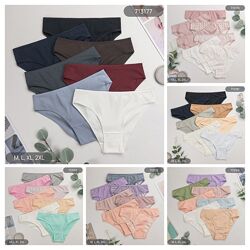 АКЦІЯ Трусики в рубчик тижневки жіночі Nicolettа Туреччина - 7 шт/уп, М-2XL