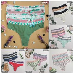 АКЦІЯ Стринги бавовняні жіночі 5 шт Туреччина Nicoletta, М, L, XL,2XL,3XL,4