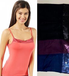 ЗНИЖКА Майки жіночі віскозні Ozkan Туреччина, рубчик, мереживо, паєтки