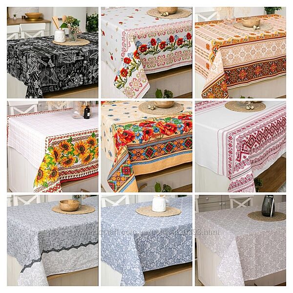 Скатертини з рогожки - бавовна, серветки, рушники, прихватки, фартухи.