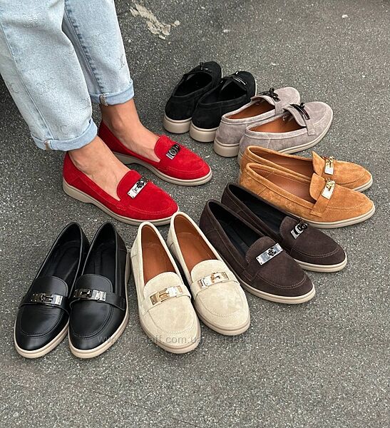 Замшеві лофери під Hermes